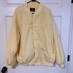 HABAND Bomber Jacket Yellow Full Zip Light Jacket Mens XL Casual Outerwear